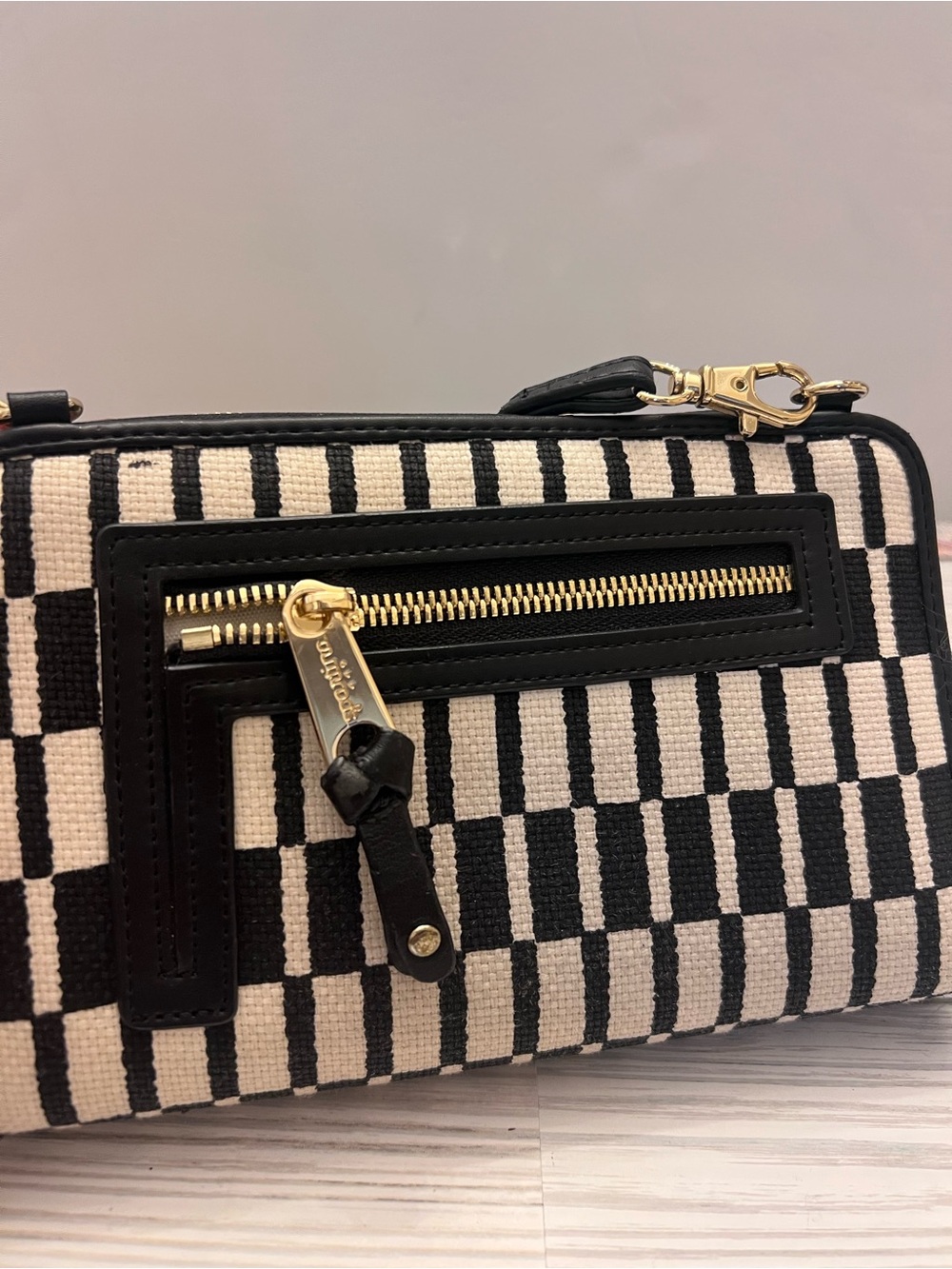 The Spartina 449 Linen Leather geometric Pattern Crossbody - Picture 6 of 13